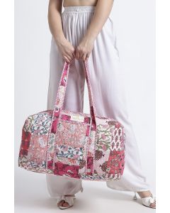 hiHandmade Cotton Duffle Bag - Pink